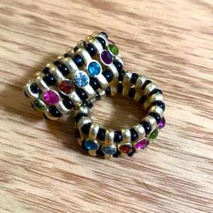 6/$20 Set of 2 Stretchy Colorful Costume Jewelry Rings, NWOT